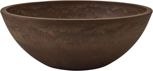 PSW Pot M25C Collection Shallow Garden Bowl Low Planter for Succulents, Bonsai, Fairy Gardens, Herbs, 10-inch, Chocolate...