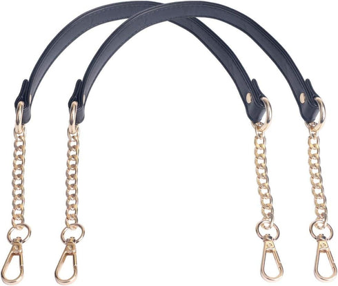 Beaulegan Purse Chain Handles - Microfiber Leather - Replacement for Shoulder Bag or Handbag 23.6 inch Long (2 PCS/Gold)...