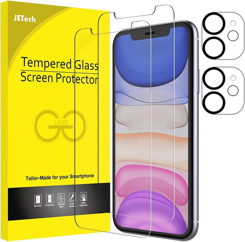 JETech Screen Protector for iPhone 11 6.1-Inch with Camera Lens Protector, Tempered Glass Film, 2-Pack Each...