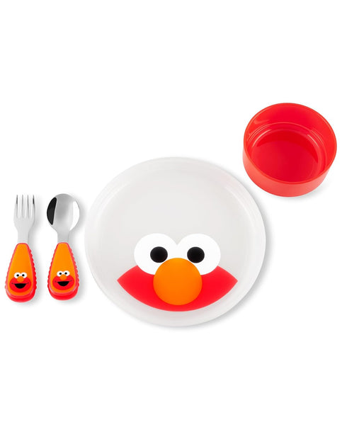 Skip Hop x Sesame Street Toddler Feeding 4-Piece Mealtime Set, Elmo...