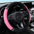 Soft Leather Car Steering Wheel Cover, Universal 15 Inch Colorful Rhinestones Anti-Slip Elastic Steering Wheel Covers for Most Cars, Sparkly Cryst...