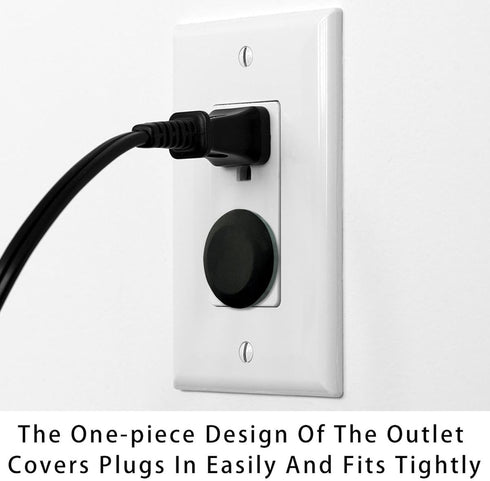 Generic 24 PCS Child Proofing Outlet Covers Pure Black Electrical Safety Socket Protection Caps for 2-Prong Power Wall Plates, czbhg-001...