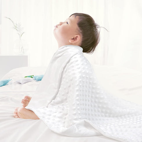 david's kids Minky Baby Blanket for Boys Girls Neutral, Soft Lightweight Micro Fleece Blanket with Double Layer, Dotted Backing, Breathable Receiv...