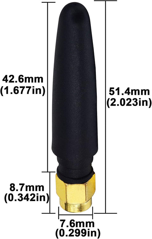 BOOBRIE 2-Pack 2.4GHz Mini WiFi Antenna 2dBi FPV Antenna Omni Directional SMA Male Omni-Directional Small PC WiFi Bluetooth Antenna Aerial Signal ...