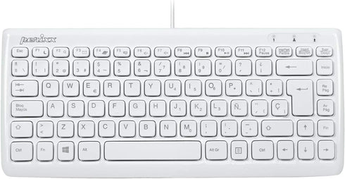 Perixx PERIBOARD-407W ES Mini Teclado USB - Teclas Tipo Chiclet - Blanco - QWERTY Español...
