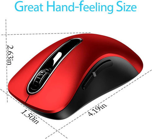 memzuoix 2.4G Wireless Mouse, 1200 DPI Mobile Optical Cordless Mouse with USB Receiver, Portable Computer Mice for Laptop, PC, Desktop, MacBook, 5...