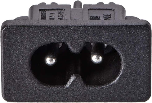uxcell C8 Panel Mount Plug Adapter, 250V AC 2.5A 2 Pins IEC Inlet Module Plug Power Connector Socket Straight...