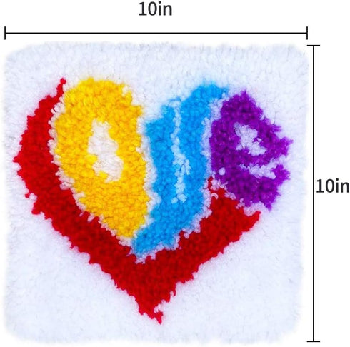 ZuoAnLF Latch Hook Kits for Adults Kids,Soft Simple Embroidery DIY Latch Hook Craft Kit with Printed Pattern Include Latch Hook10x10 Inch (Love)...