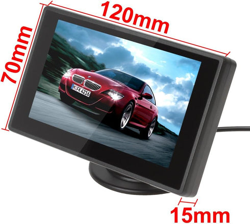 BW 4.3 inch TFT LCD Digital Car Rear View Monitor with 360 Swivel Stand for Vehicle Backup Cameras...