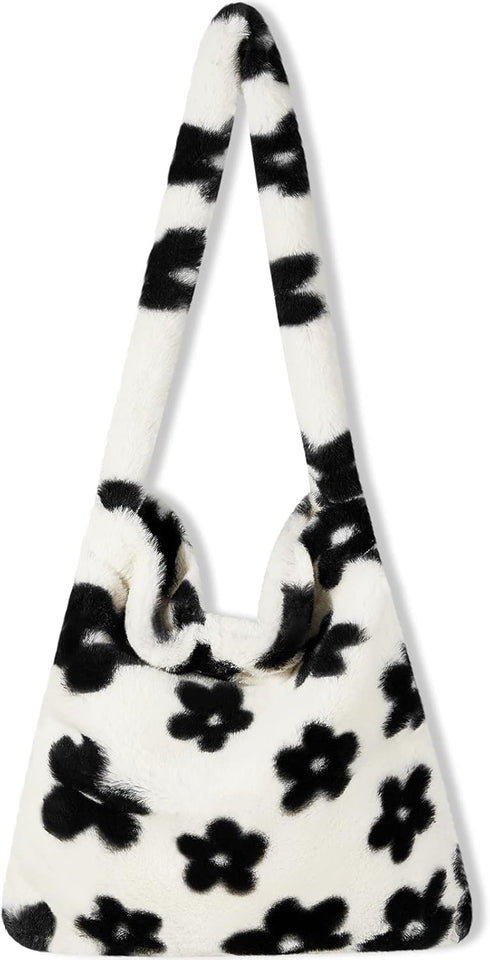 Plush Tote Bag Y2K Tote Bags for Girls Fluffy Shoulder Bag Women Furry Purse Handbag for Autumn and Winter...
