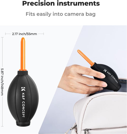 K&F Concept Lens Air Blower, Rubber Bulb Air Pump Dust Blower Cleaner, with Long Nozzle for Cell Phone,Tablet,Camera Lens Sensors,Keyboard,Telesco...