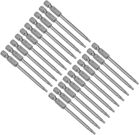 uxcell 20 Pcs T10 Magnetic Torx Screwdriver Bits, 1/4 Inch Hex Shank 3-inch Length S2 Power Tool...