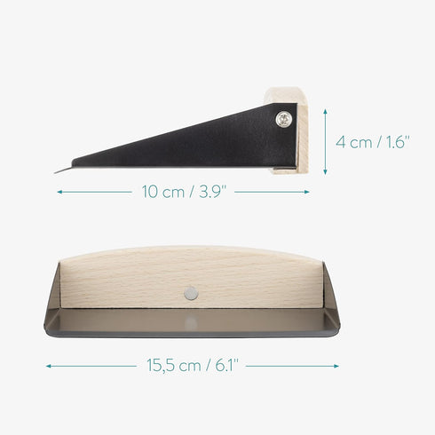 Navaris Small Dustpan and Brush Set - Wooden Mini Dust Pan Brush for Sweeping Table Tabletop - Compact Horsehair Brush for Sweeping Countertop - B...
