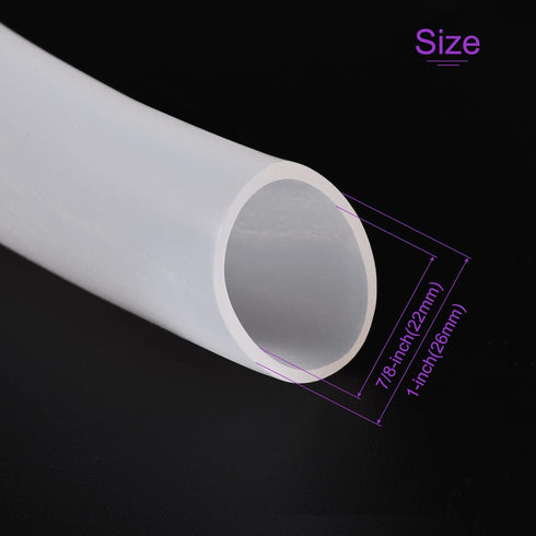DMiotech 7/8"(22mm) ID 1"(26mm) OD 3.3 Feet Silicone Tube Translucent Industrial Silicone Tubing for Water Air Pump...