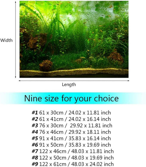 Zerodis PVC Aquarium Background Poster,Water Grass PVC Adhesive Static Aquarium Wallpaper Background(91 * 41cm)...