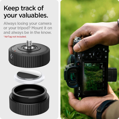 Spigen Camera Adapter Mount Designed for AirTag Compatible with Nikon DSLR/Canon DSLR/GoPro/GoPro Hero 8/GoPro Hero 9/GoPro Hero 10/GoPro Hero 11/...