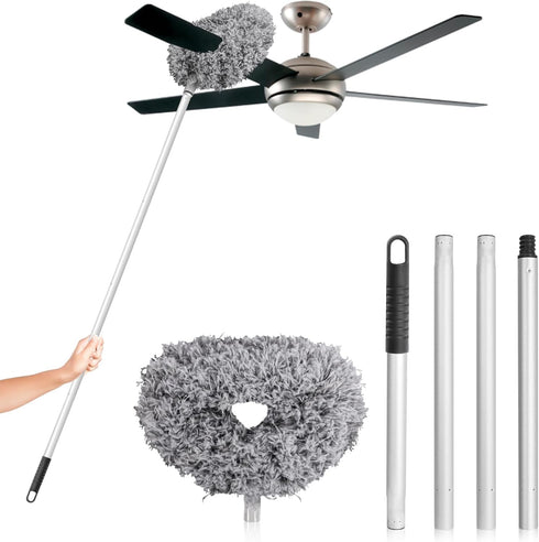 Washable Ceiling Fan Cleaner from 13 to 50 Inch Microfiber Duster with Telescoping Extension Pole, Fit for Cleaning High Ceiling Fan, Furniture, B...