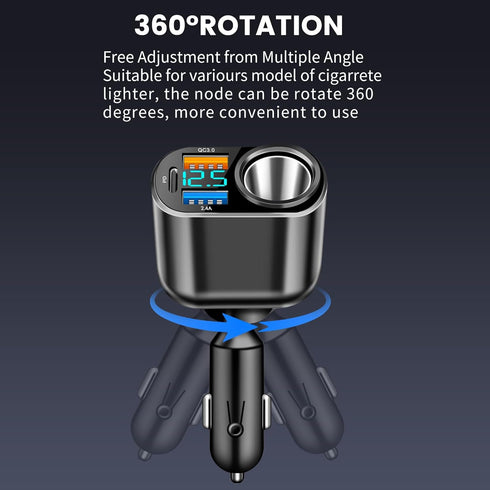 USB C Car Charger, Cigarette Lighter Splitter Adapter,PD 30W & QC3.0 Type C Car Charger,12V/24V Dual USB Type C PD Fast Car Charger Adapter Compat...