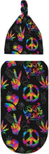 Rainbow Peace Love Sign Gesture Newborn Swaddle Blankets Hat Sets Soft Baby Receiving Blanket Swaddle Sack for Baby Shower Infant Boy Girl Gift...