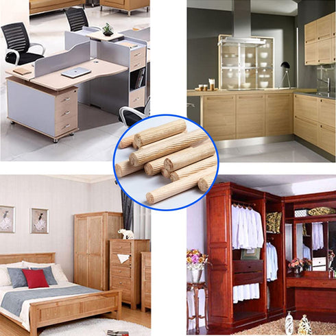 21pcs Wooden Dowels Assorted M6 M8 M10 Hard Wood Grooved Plugs Furniture Woodwork Grooved Fluted Pin Craft for Grooved Fluted, Craft, DIY, Carpent...