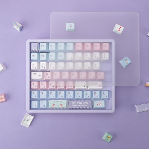 3Pcs Minimalist Keyboard Keycaps Container, ABS Clear Keycaps Case, Purple Keycap Storage Box Waterproof Dustproof Keycaps Container for Cherry/MO...