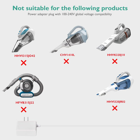 for Black and Decker Cordless Vacuum Charger, Adapter Compatible with Black and Decker N511997 90602523-04 Cordless Stick Handheld Vacuum 23V Powe...