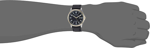 Men's SU/5015BKTT Date Function Two-Tone and Black Leather Strap Watch...