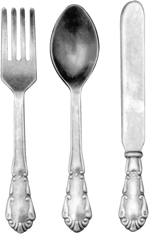 Tim Holtz Idea-ology Silverware Adornments 9/Pack, 2.5 Inch Tall Each, Antique Nickel Finish (TH93254)...