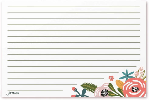 Jot & Mark Floral Recipe Cards 4x6 | Double Sided Thick Cardstock, 50 Count (Garden Floral)...