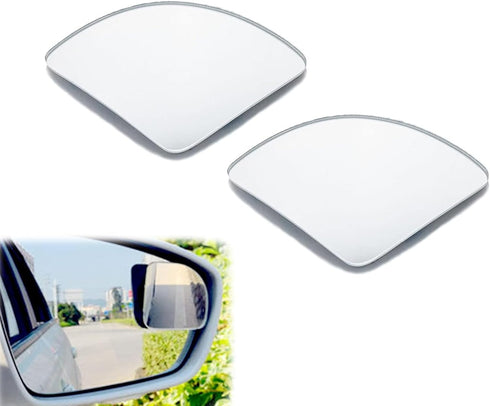 2 PCS Car Sector-shaped Blind Spot Mirror, 1.96-inch High-definition Glass Frameless Convex Rearview Mirror, Adjustable Reversing Assist Mirror Ac...