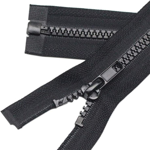 YaHoGa 2PCS #5 40 Inch Separating Jacket Zippers for Sewing Coats Jacket Zipper Black Molded Plastic Zippers Bulk (40" 2pc)...