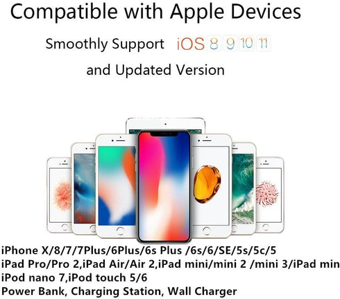 COSOOS 4 Short USB Cables (9in/23cm) Nylon Braided Fast Charging Syncing Power Cords Compatible for iPhone 14 Pro Max,14 Plus,14,13,12,11,XS,XR,X,...