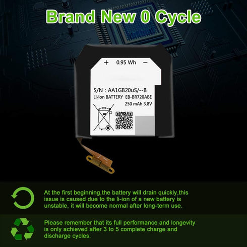 EB-BR720ABE Battery for Samsung Gear S2 Classic SM-R732/Gear S2 SM-R720 Smart Watch SM-R7200ZWAXAR SM-R7200ZKAXAR Replacement Battery with [Set of...