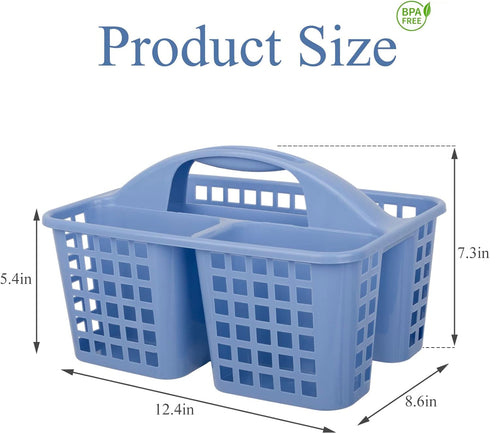 Cleaning caddy bucket Plastic Storage Shower Caddy Basket with Handle for Garden, Cleaning Supplies, Dark blue...