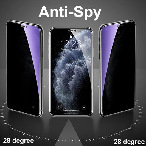 2 Pack Anti-Blue Privacy Tempered Glass Suit for iPhone 14 Plus/iPhone 13 Pro Max Anti-Spy Screen Protector Anti-Peeping Film 9H Hardness Anti-scr...