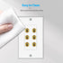 Banana Binding Post Two-Piece Coupler Inset Wall Plate for 4 Speakers Standard Single Gang White...