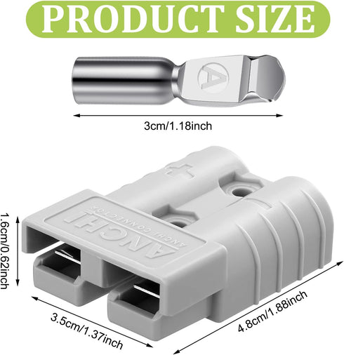 8 Pcs 10-12 Gauge Battery Quick Connector 50 Amp Battery Quick Connect Disconnect with 10/12 AWG, Wire Harness Plug Kit Cables Connect Disconnect ...