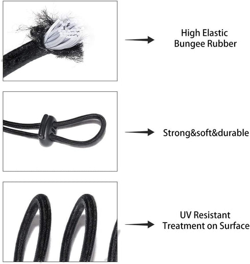 42 Pcs Cord Locks End Spring Toggle Stopper Zipper Pull Ends Fastener Buttons with 18 Yard Elastic Bungee Cord Stretch String for Drawstring, Shoe...