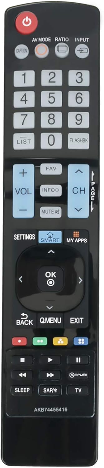 PERFASCIN AKB74455416 Replacement Remote Control Compatible with LG LED LCD TV 40LF6300 65LF6300 42LF6500 43LF6300 50LF6500 55LF6500 55LF6300 49LF...
