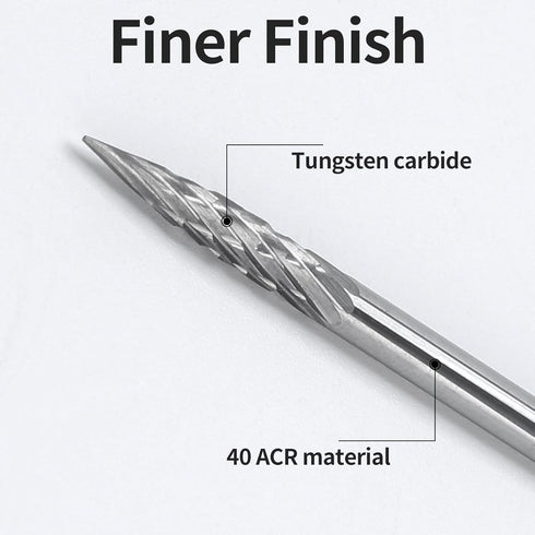 HUHAO 20pcs Carbide Burr Set Deburring Tool Tungsten Steel Die Grinder Accessory Bit Rotary Tool Files Diamond Burrs Set Metal Working Drilling 3m...