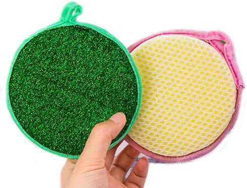 10 Pcs Round Shape Double Side Metallic Scrub Sponge Dish Pad Cleaner Cleaning Balls...