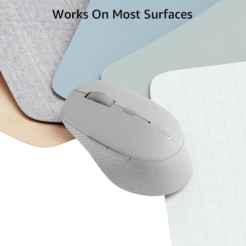 Rapoo M300G Silent Wireless Mouse, Bluetooth Mouse for Laptop, 2.4GHz with USB Receiver Computer Mouse, 2400 Adjustable DPI Optical Tracking, 1 Ye...