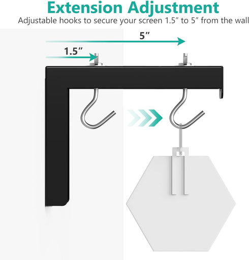 WALI Universal Projector Screen Ceiling Mount, Wall Hanging Mount L-Brackets, 6 inch Adjustable Extension with Hook Kit, Perfect Projector Screen ...