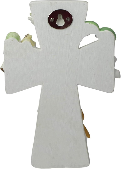 God Created Everything 7 inch Resin Stone Decorative Hanging Wall Cross...