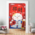 Door Curtain Japanese Noren Curtain Cotton Linen Handcrafted Blackout Doorway Curtain Panel Chinese Characters Lucky and Fortune Cat 29" x 35"...