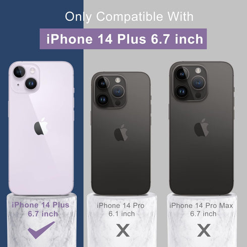 DEENAKIN iPhone 14 Plus Case with Screen Protector,Enhanced Camera Cover,Passing 16ft Drop Tested Soft Silicone Gel Rubber,Slim Fit Protective Pho...