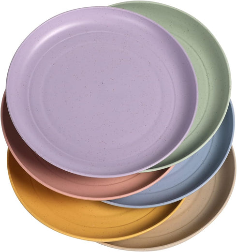 Wheat Straw Plates Lightweight Unbreakable Dinner Dishes Plates Set Dishwasher & Microwave Safe (Small 6 Pack 5.9')...