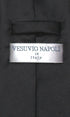 Vesuvio Napoli NeckTie Solid BLACK Color Men's Neck Tie...