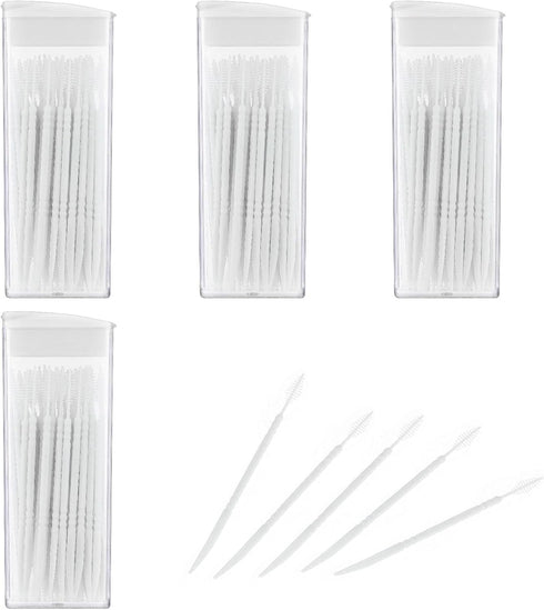 200Pcs Double Head Plastic Dental Floss Interdental Brush 2-in-1 Disposable Plastic Dental Toothpicks Braces Cleaner Brush Oral Care Travel Teeth ...