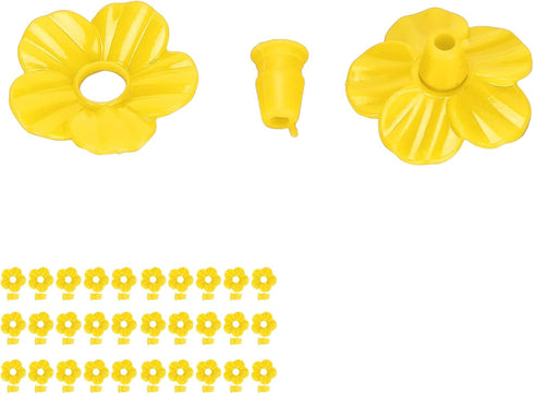 CHICIRIS Hummingbird Feeder Flowers, Replaceable Bird Feeder Replacement Flowers 30 Sets Multicolored for Home (Yellow)...